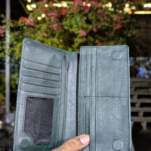 Genuine Leather Double Gadget Long Wallet